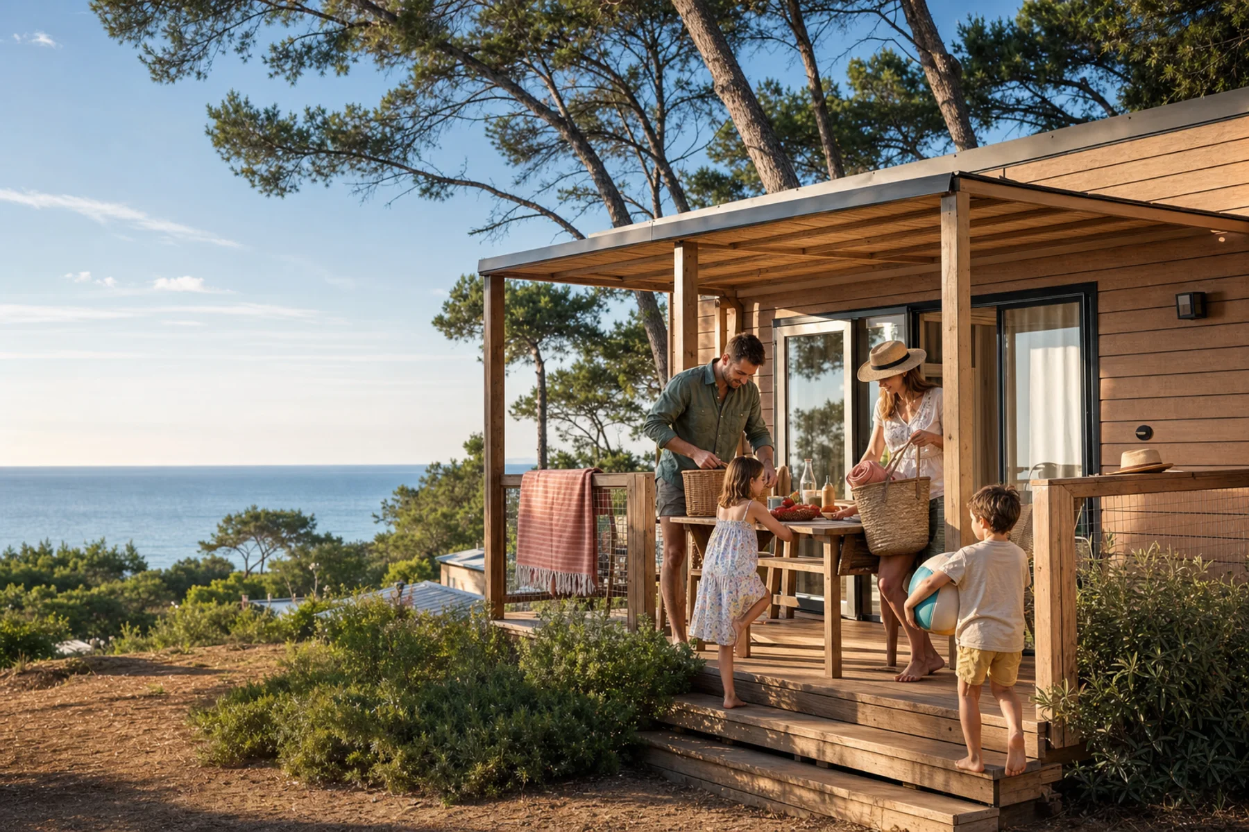 Vacances en famille dans un mobil-home au bord de la Méditerranée